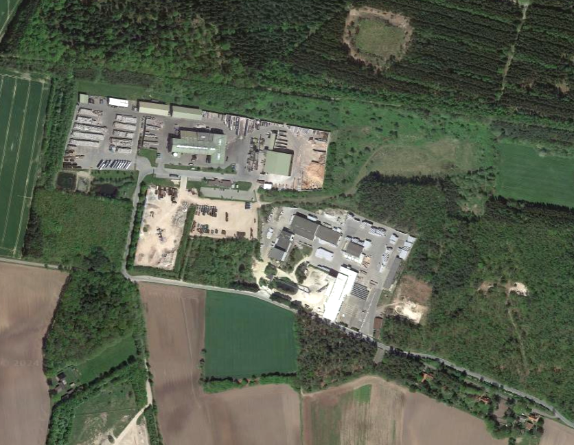 Abfallrecycling und Baustoffwerk bei Ktingen : Geschtzte Gre zirka 800 x 350 Meter